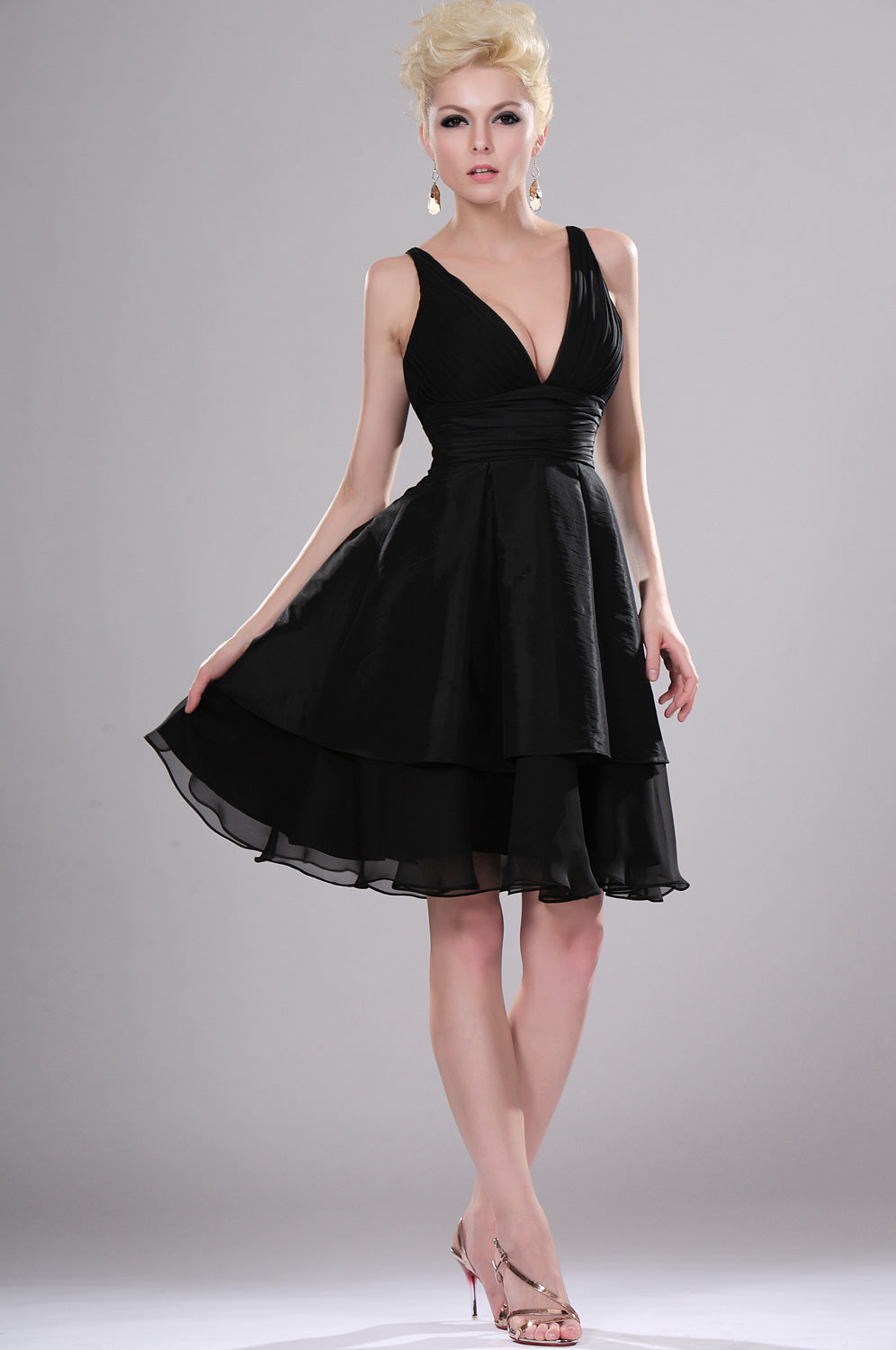 Short black 2025 chiffon bridesmaid dresses