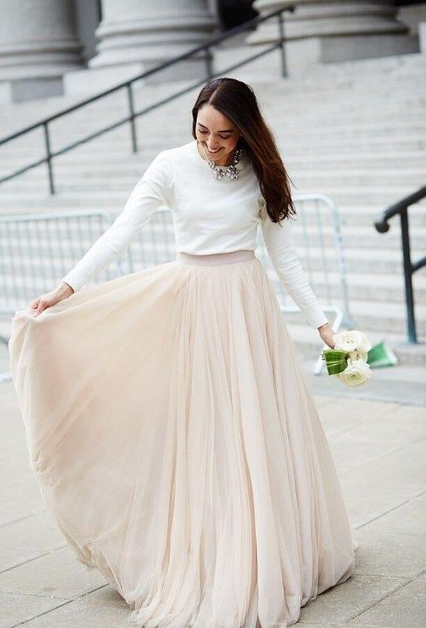 White long sleeve two best sale piece dress