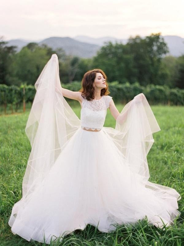 Lace Two Piece Wedding Dress Outdoor Weddings BWD222