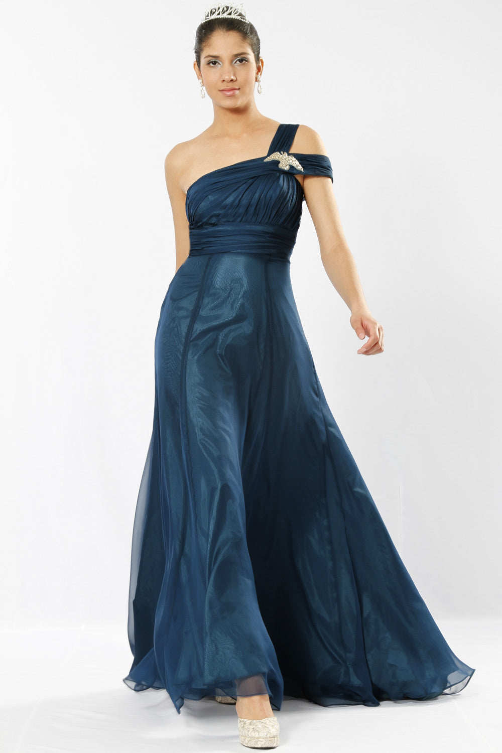 Blue chiffon hotsell dress uk