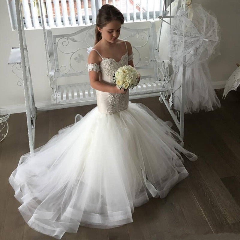 Mermaid style deals flower girl dress