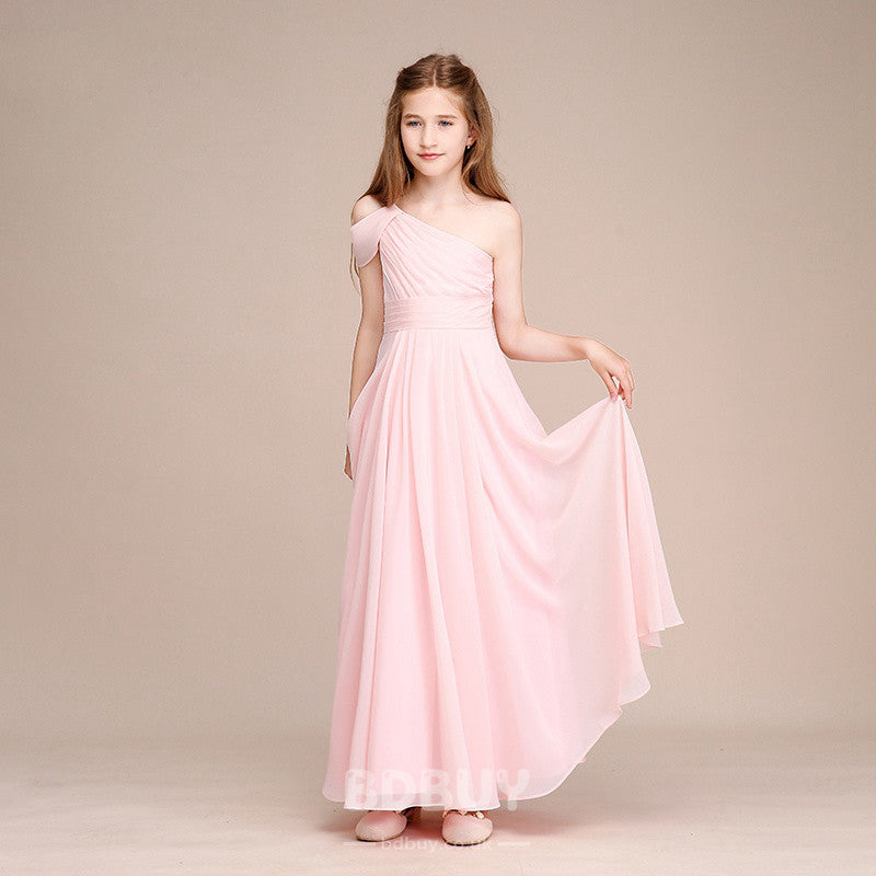 One shoulder outlet junior bridesmaid dresses