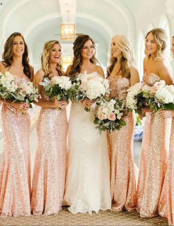 Rose gold 2025 brides maid dresses