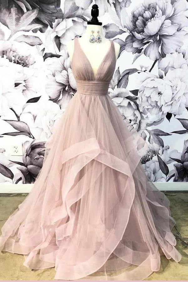 Light pink 2025 simple prom dress