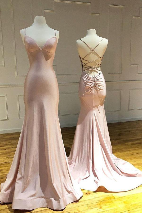 Light pink silk prom on sale dress