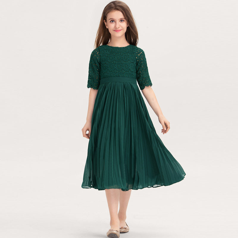 Dark green junior bridesmaid 2024 dresses