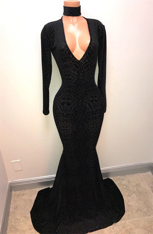 Black lace mermaid dress best sale