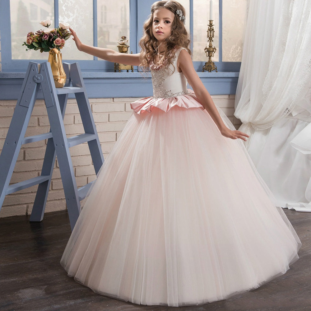 Ball Gown Sleeveless Kids Prom Dress for Girls With Beading CH0128