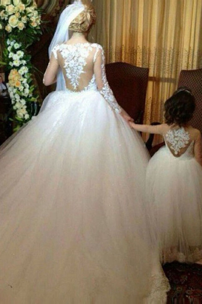 Mother and daughter matching fashion wedding dresses