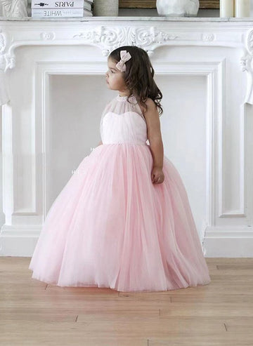 Lovely Pink Halter Kiddie Party Dress TXH118