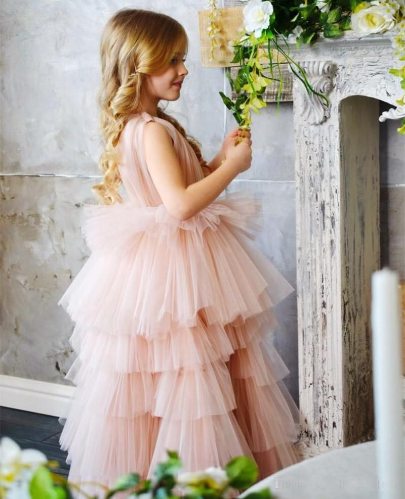 Pink Tulle Kids Dream Pageant Party Dress(AHC075)