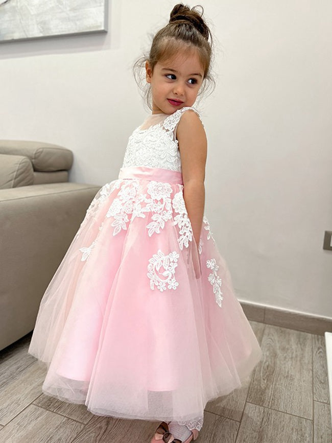 Pink Lace Toddler Ball Gowns ACH203