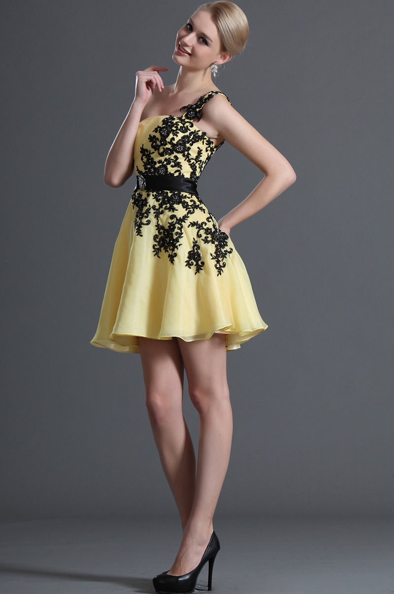 Black and yellow homecoming dresses hotsell