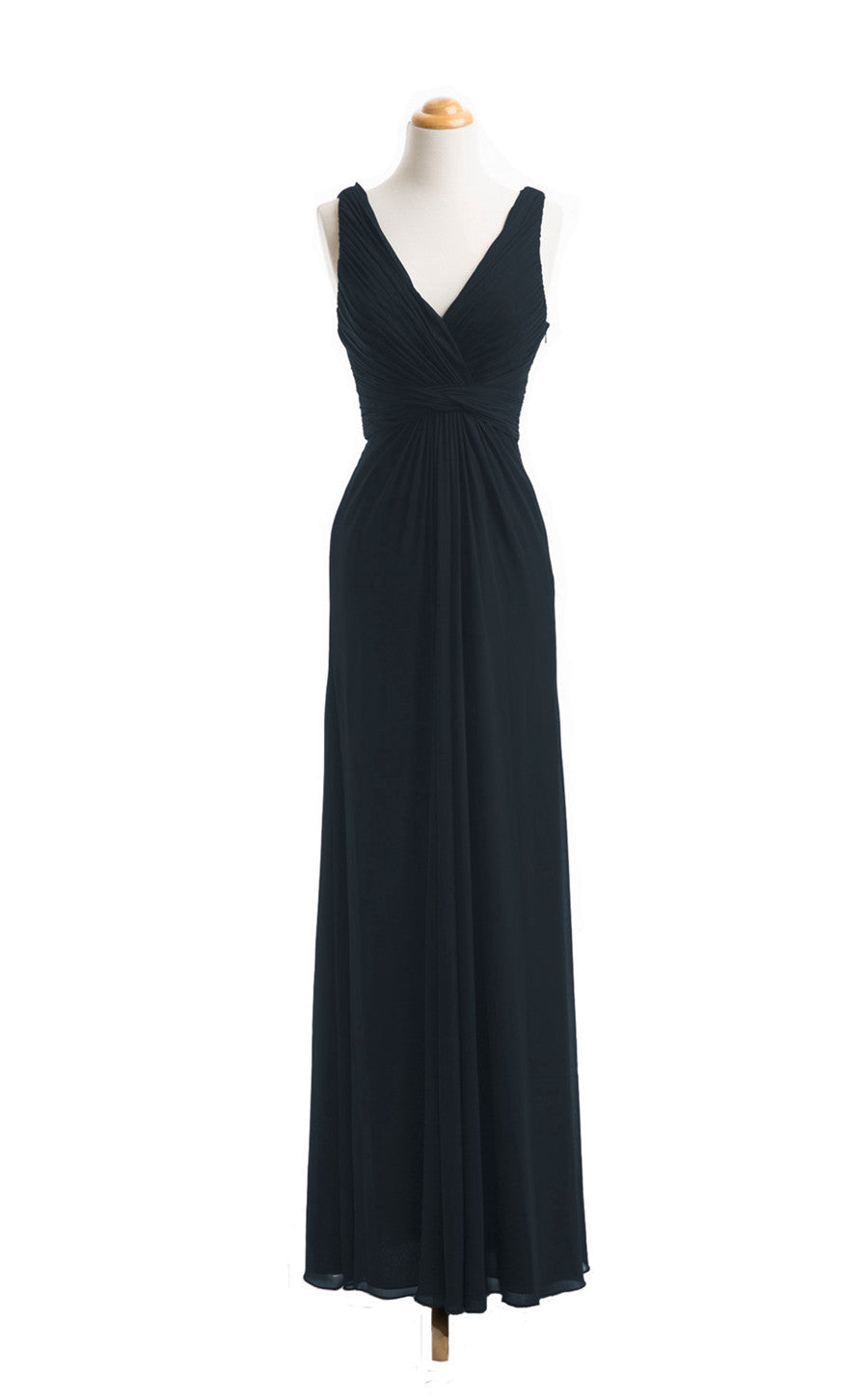 Chiffon A Line/Princess V-Neck Navy Bridesmaid Dress(BSD010)