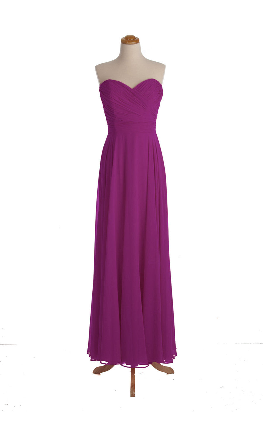 Chiffon A Line Sweetheart Dark Fuchsia Bridesmaid Dress(BSD015)