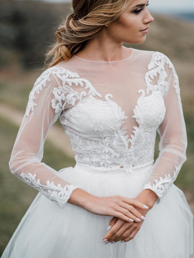 Bridal separates long sleeve hot sale top