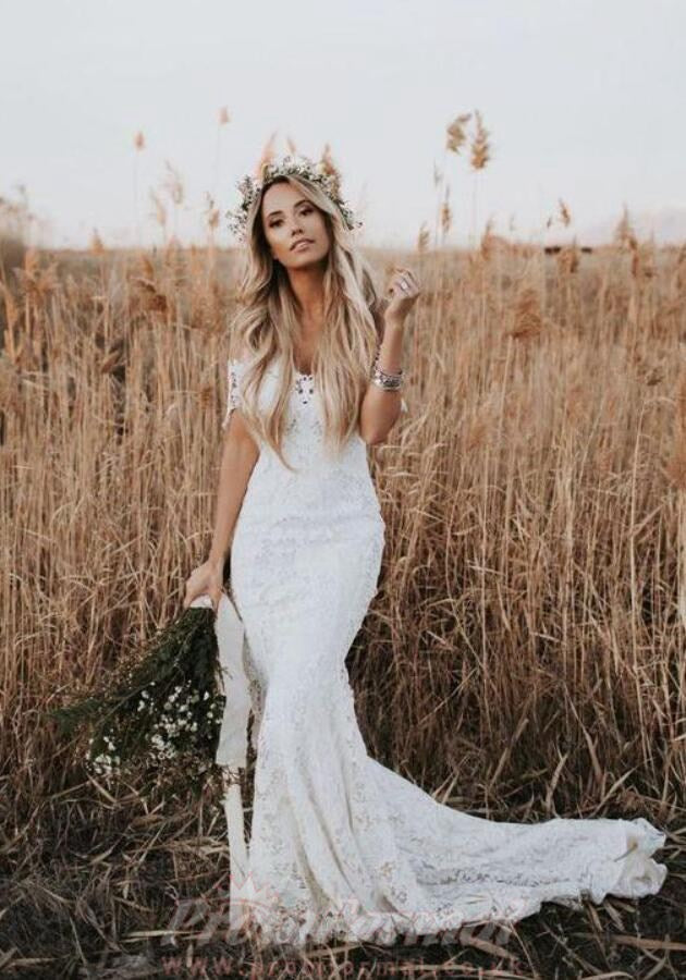 Rustic mermaid 2025 wedding dress