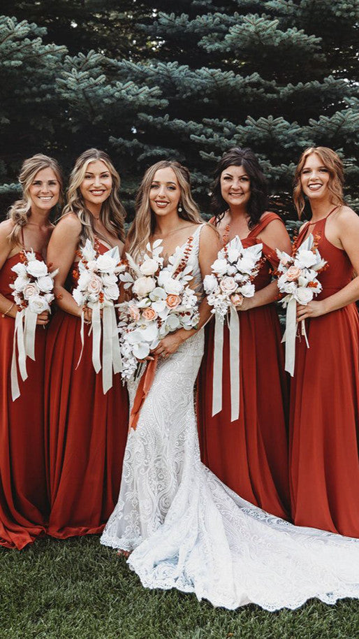 Terracotta hot sale bridesmaid dresses