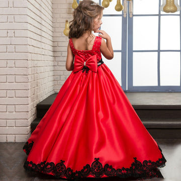 Princess Red Beads Kids Prom Dress for Girls CH0124