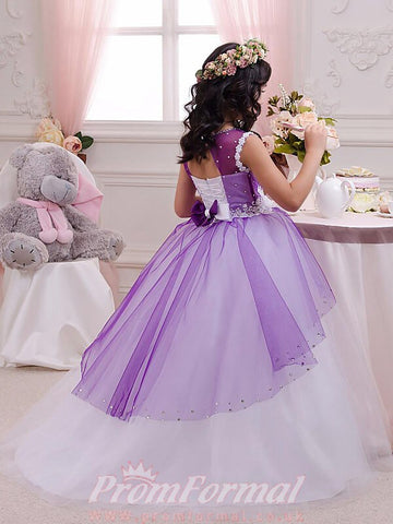 Short Sleeve Floor-length Ball Gown Children's Prom Dress(FGD272)