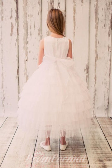 Ivory Tulle Ankle-length Princess Children's Prom Dress(FGD278)