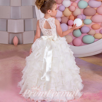 Ivory Lace Princess Toddler Prom Dress(FGD351)