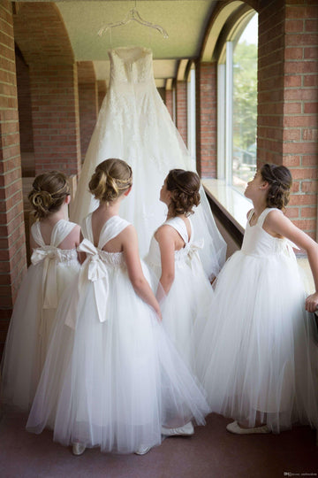 Cute Ivory Tulle Little Girl Flower Girl Dress(FGD452)