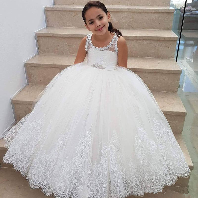 Ball Gown Girl White First Holy Communion Dress(FGD453)