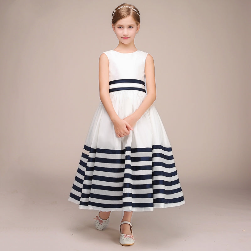 Striped flower girl dress on sale