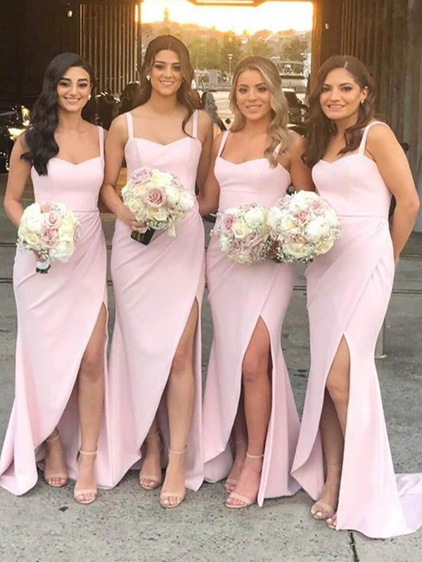 GBD004 Sheath Column Pink Straps Bridesmaid Dress