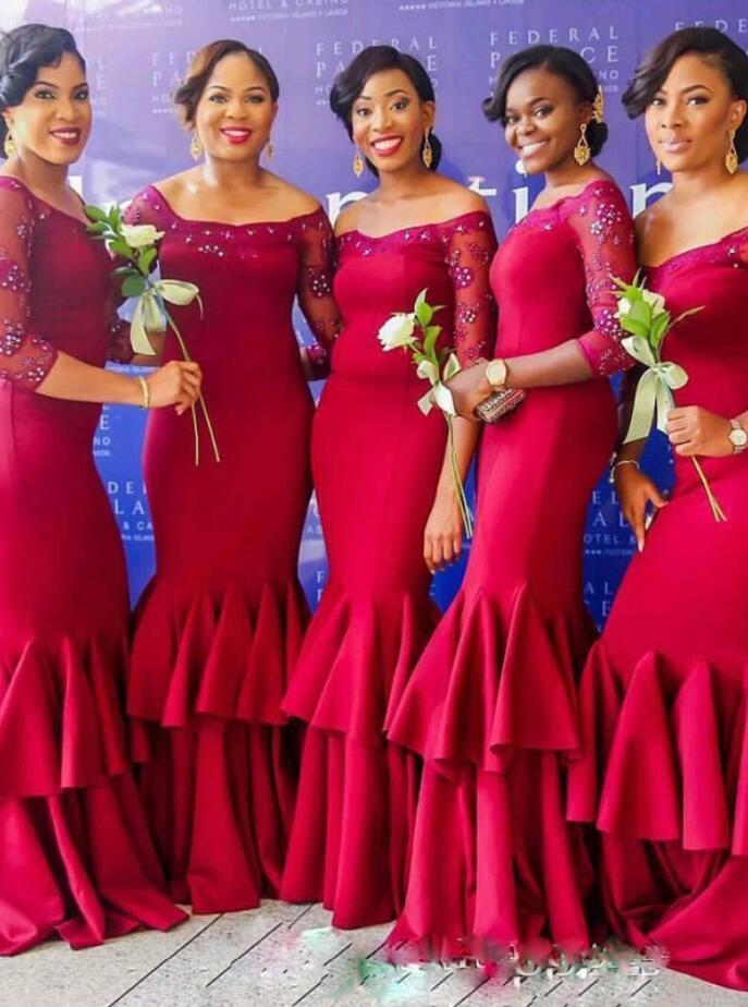 Ruby red bridesmaid sales dresses