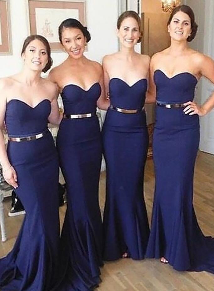 Navy sweetheart bridesmaid clearance dress