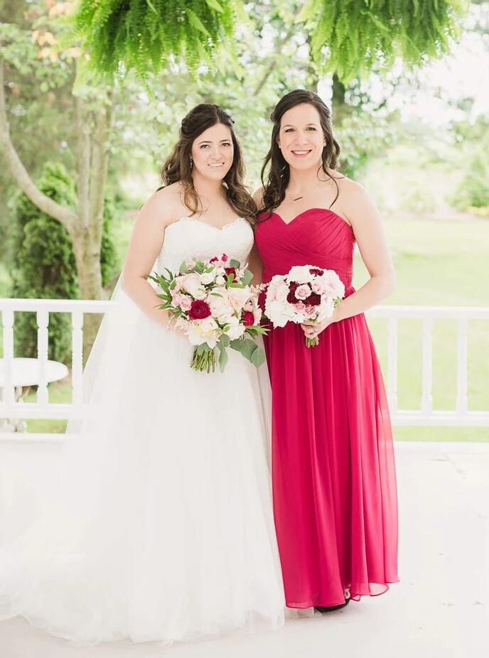 Rose gold and clearance navy blue bridesmaid dresses