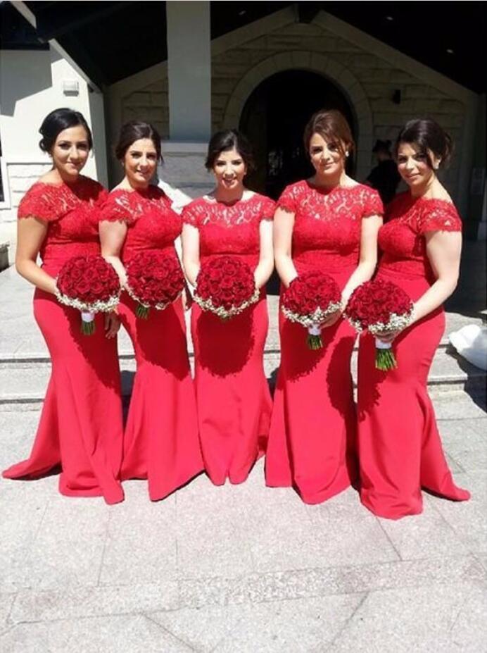 Ruby Red Bridesmaid Dresses