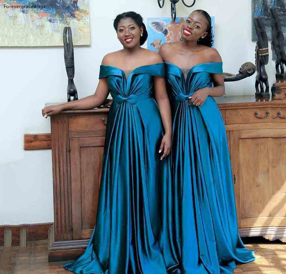 Dark steel hot sale blue bridesmaid dresses