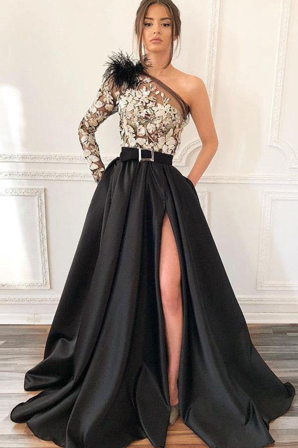 One sleeve outlet formal dresses