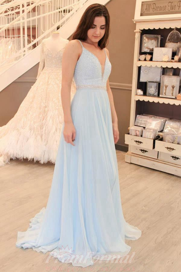 Light sky blue outlet prom dress