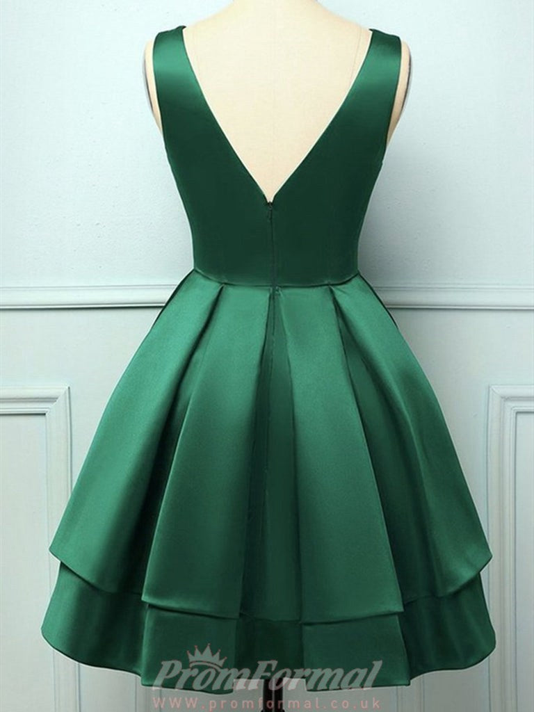 Short emerald green prom on sale dress