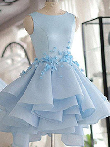 Short Light Blue Teen Prom Dress REAL027