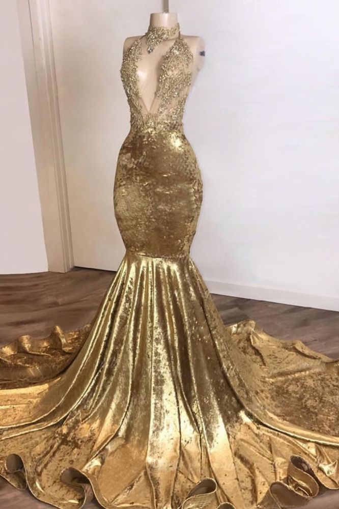 Long gold 2024 mermaid dress