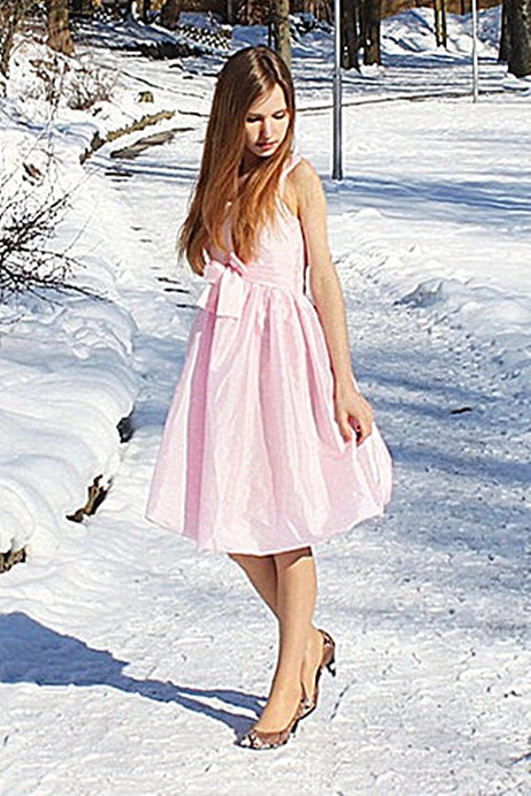 Pink Juniors Straps Short Prom Dress SHORT020