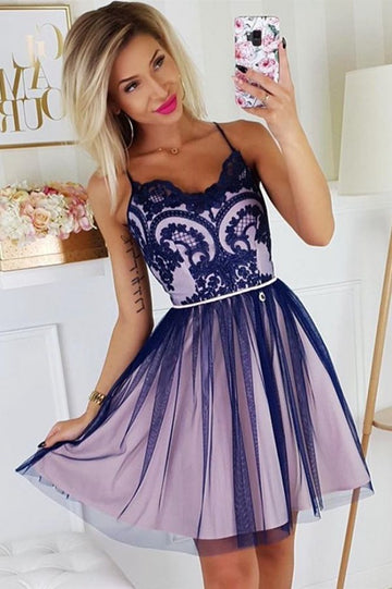 Straps Teen Short Prom Dress SHORT029