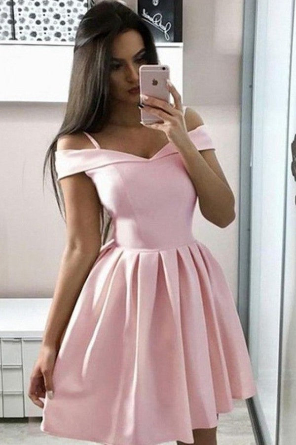 Pink Straps Junior Short Prom Dress SHORT040