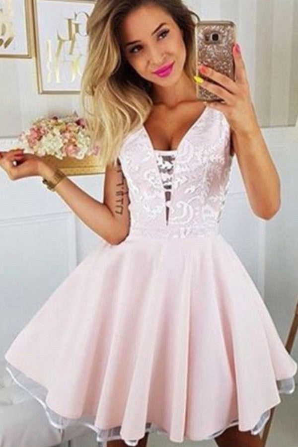 Pink Teenager Short Homecoming Dress SHORT041