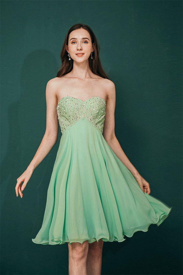 Green short prom on sale dresses