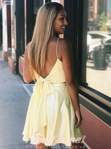 Light Yellow Two Pieces Short Junior Prom Dress SHORT057