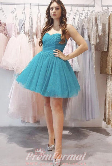 Short Dusty Blue Teen Homecoming Dress SHORT109