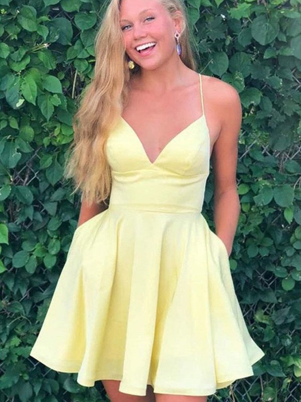 Yellow prom best sale dresses short