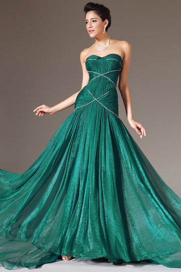 Green 30D Chiffon Trumpet/Mermaid Sweetheart Bridesmaid Formal Dress(BDJT1335)