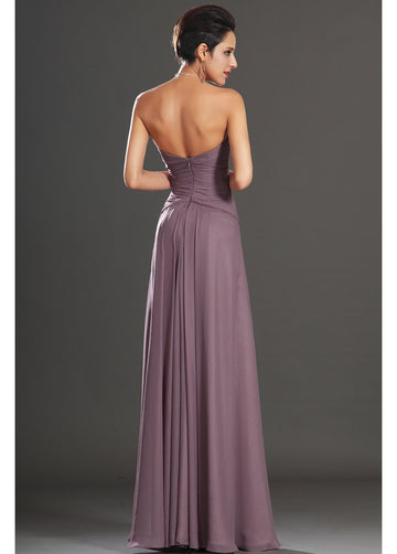 Dark Lilac 100D Chiffon A-line Sweetheart With Split Front Bridesmaid Formal Dress(BDJT1418)